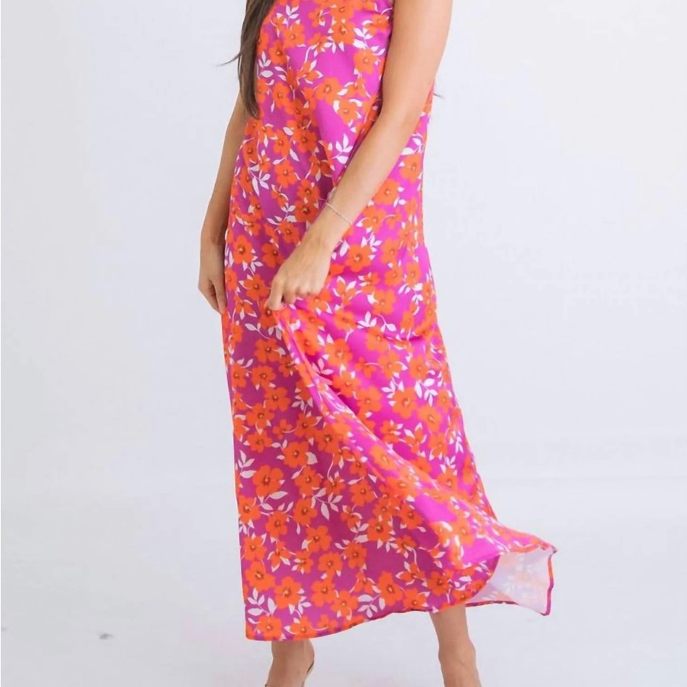 Karlie Pink and Orange Floral Dress